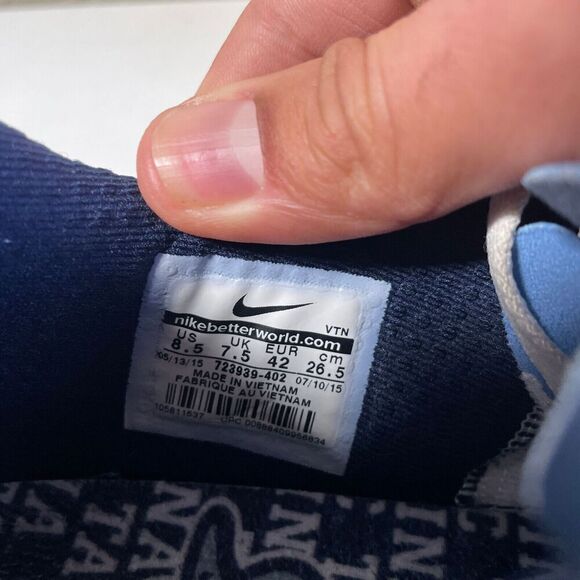 Nike Free Trainer 5.0 V6 AMP North Carolina PE white, size 8.5 723939-402 unc - Picture 7 of 9